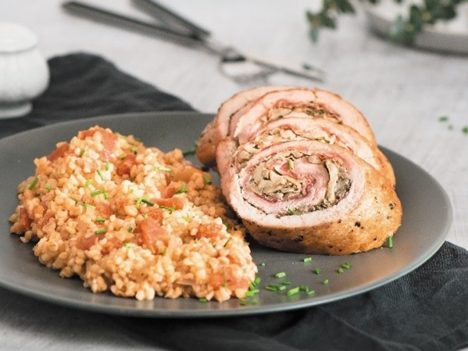 Bravčové závitky s hlivou a bulgurom